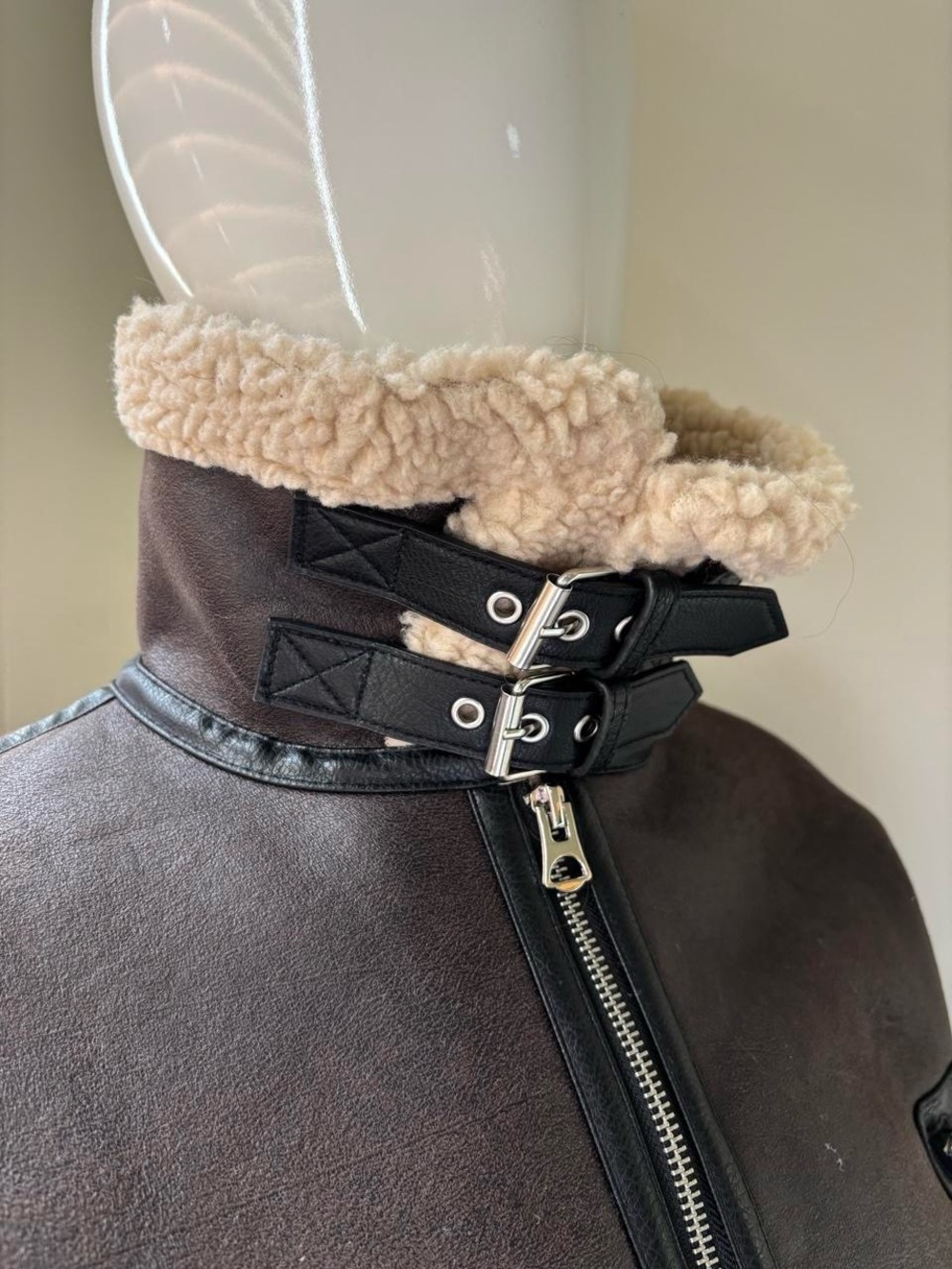 Zara Double-Faced Short Jacket, Dark Brown - Picture 7 of 8